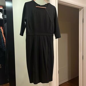Betabrand Perfect Work Dress Charcoal Gray Midi XL